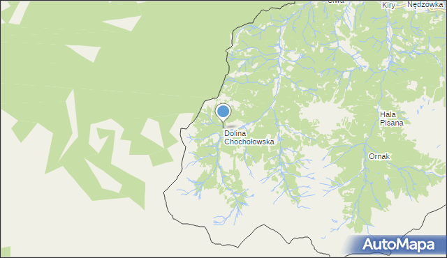 mapa Dolina Chochołowska, Dolina Chochołowska na mapie Targeo